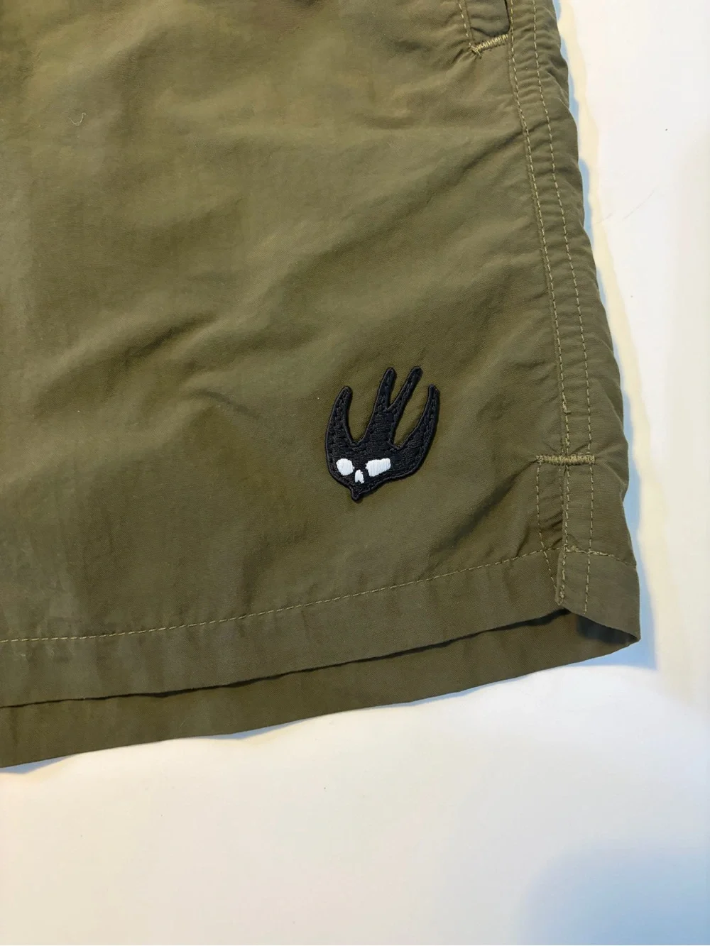 MCQ Alexander McQueen Men’s Olive Green Swim Trunks Shorts Size M Made in Italy